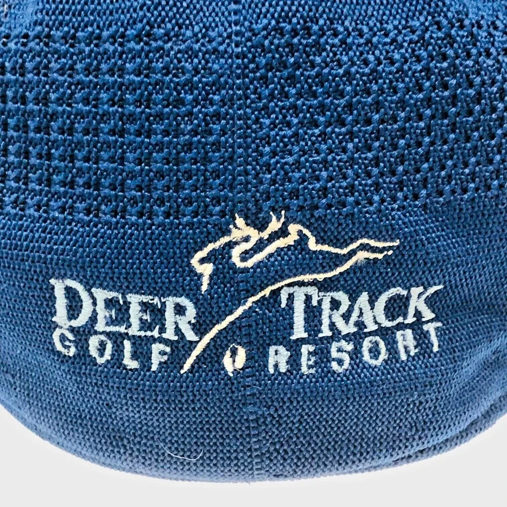 VTG Knit Deer Track Golf Resort Newsboy Cap Jockey Hat‎ Derby Cap USA Navy XL